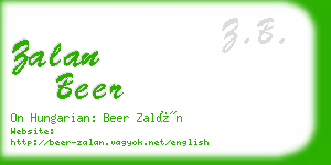 zalan beer business card